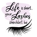 Lashes lettering vector illustration Royalty Free Stock Photo